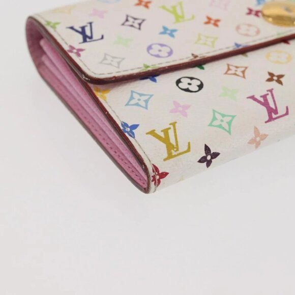 LOUIS VUITTON Multicolor Portefeuille Sarah Wallet White M93532 LV Auth 143004 - Picture 4 of 16